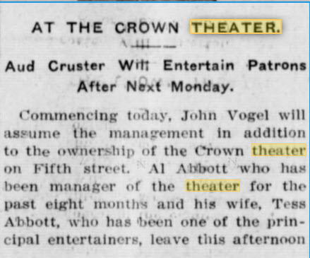 Crown Theater - 4 Feb 1911 8 - The Calumet News